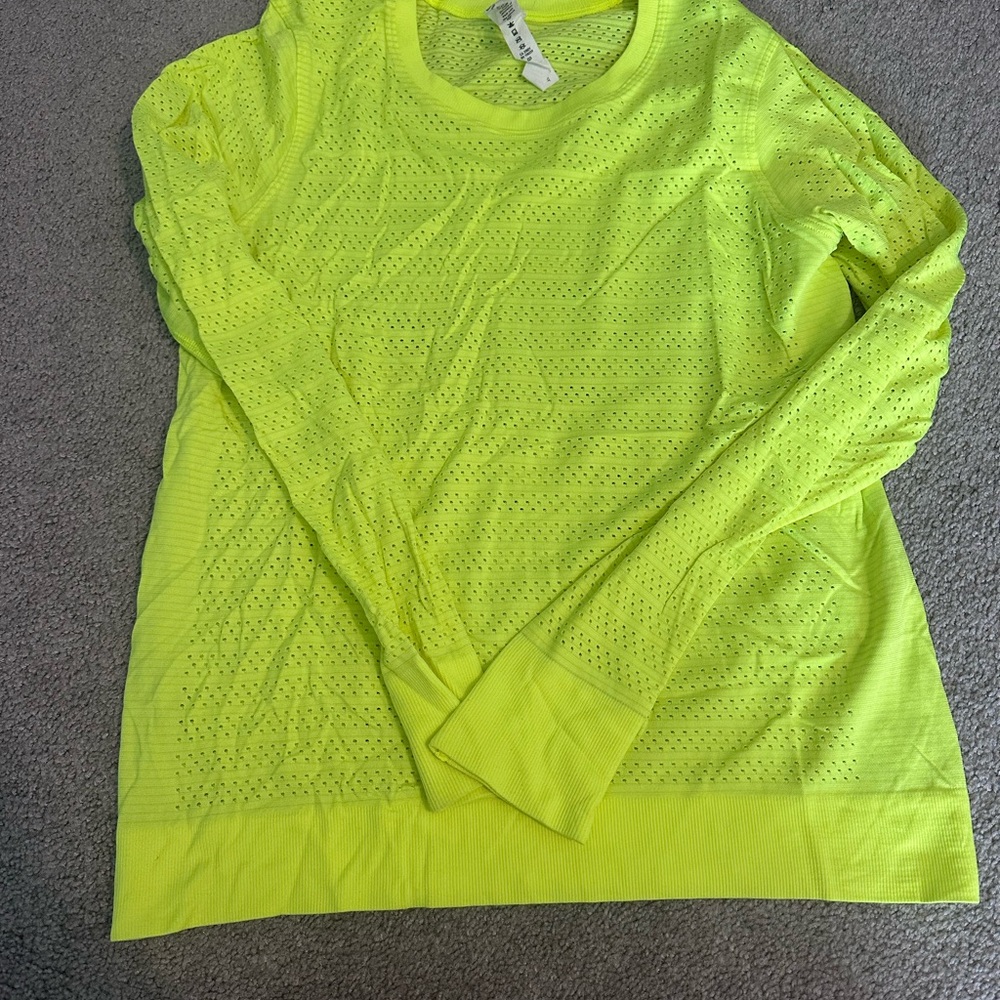 Lululemon neon yellow long sleeve shirt